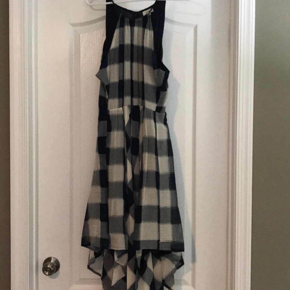 Storee Blue and White Checkered Dress Size M